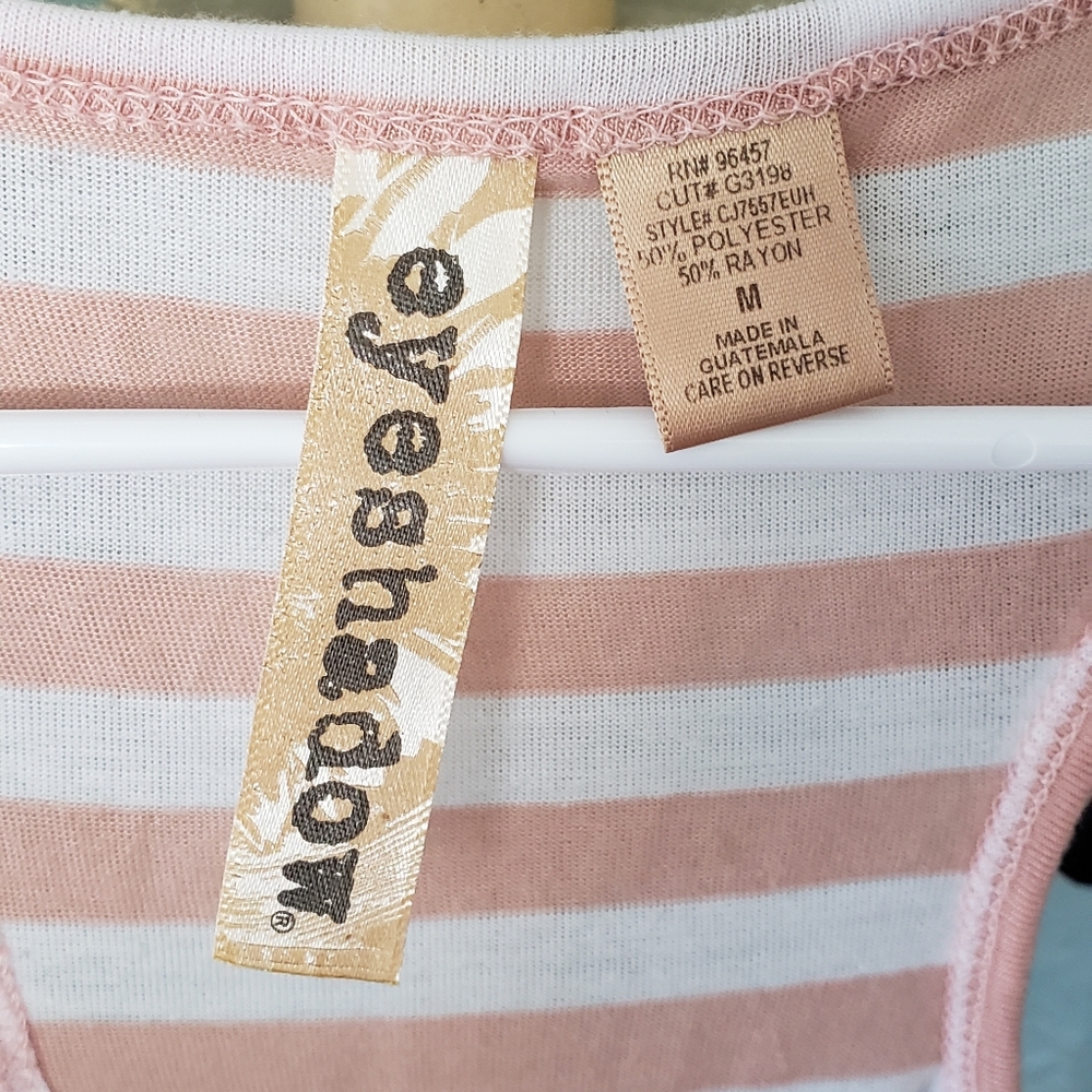 Pink/White Ruffle Button Racerback Top - Picture 4 of 4